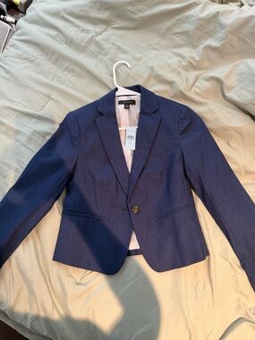 Ann Taylor Royal Blue Single-Button Tailored Blazer